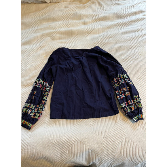 Anthropologie Maeve Sonja Embroidered Floral Sleeve Top - Picture 6 of 8